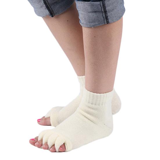 1 Pair Yoga GYM Massage Five Toe Separator Socks Foot Alignment Pain Relief