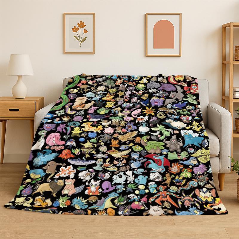 

Cute Pokemon Pikachu Cartoon Flannel Blanket Soft Warm Throw Blanket for Bedroom Living Room Bed Travel Camping Picnic Kid 75x100cm