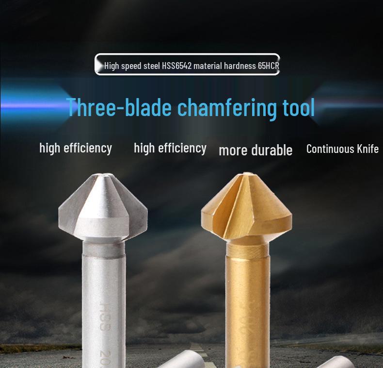 6-Piece 90° Titanium-Plated Chamfering Knife & Countersink Drill Set