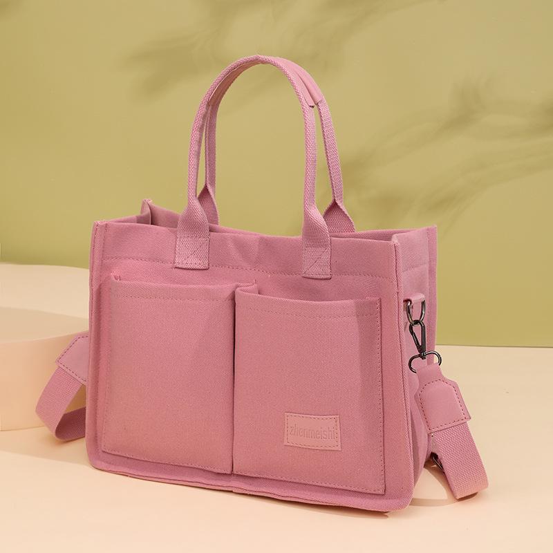 Japanese Minimalist Large-Capacity Crossbody Canvas Backpack & Versatile Tote Handbag.