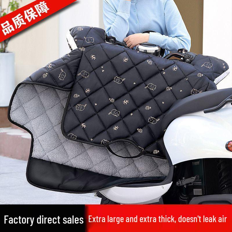 Electric Vehicle Windshield Cover: Thick, Waterproof, Velvet for Winter & Windproof for Autumn - Ideal for Battery Motorcycles