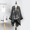 Niche Double-Sided Knitting Design, Ethnic Style Split-Fork Large Shawl For Air-Conditioned Room, Warm High-End Cloak Outside