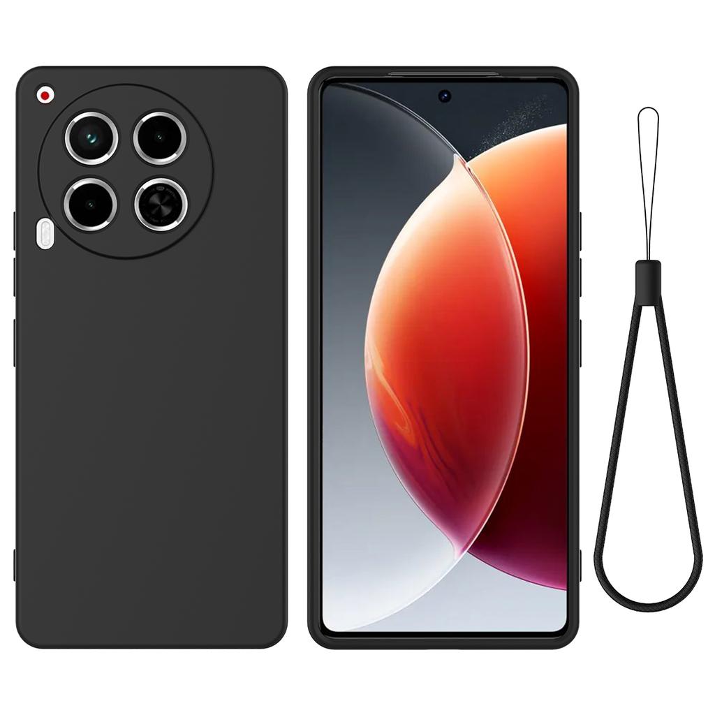 For TECNO Camon 30 4G Case with Hand Strap Liquid Silicone Protective Phone Cover