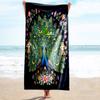 1PC Custom Name Peacock Family Artwork Beach Towel Highly Absorbent And Sand-Resistant Towel for Swimming, Pool, Yoga, And Travel Lightweight