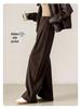 Women's Thick Woolen Bass Pants - Soft, Casual, Loose, Straight-Leg, Slimming, Wide-Leg for Autumn and Winter.