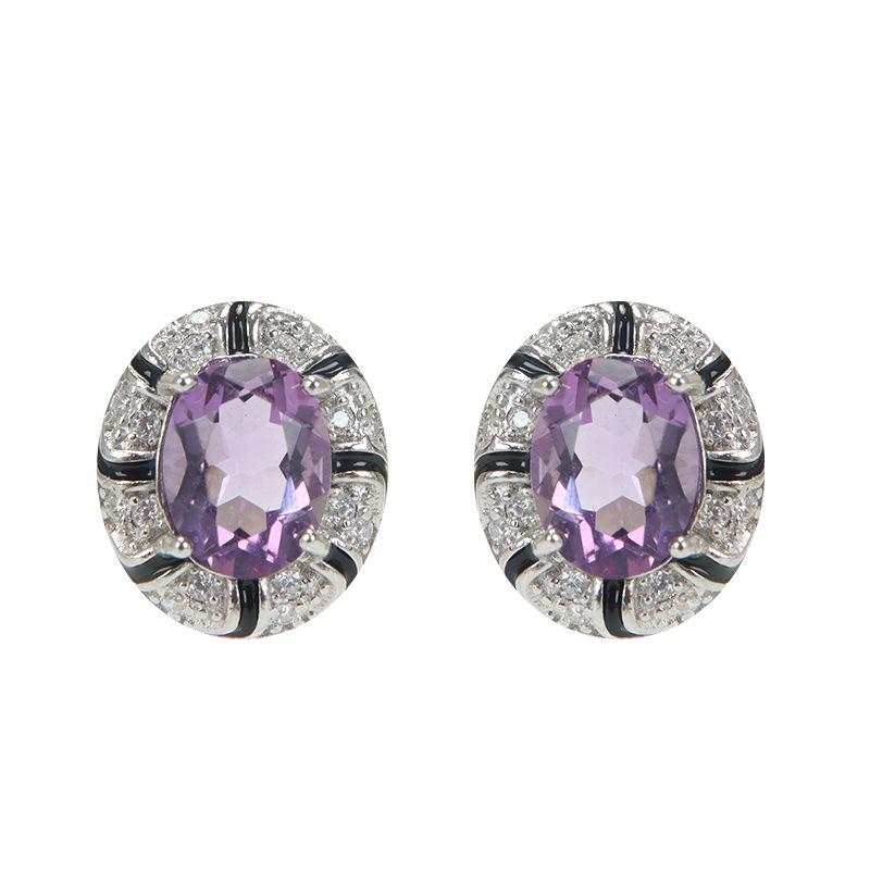 

Natural color treasure crystal stone topaz earrings s925 sterling silver non-fading stud earrings women s garnet olivine elegant women s jewelry 925 silver