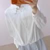2026 Autumn Fashionable Solid Color Slimming Patchwork Blouse with Long Sleeves
