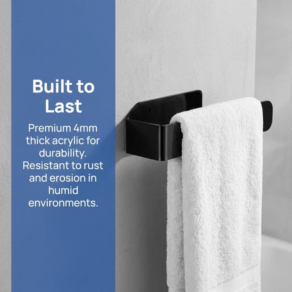 Wall Mounted Towel Rack Acrylic Towel Hanger  Bathroom Kitchen Toilet Laundry Room