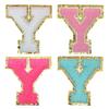 4Pcs Chenille Letters Patches Embroidery Iron On Letters Patch Appliques For Clothing Sticker Diy Accessories Large Size: 8.2Cm