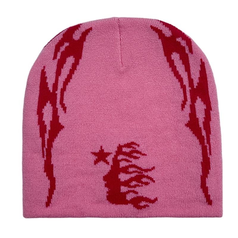 Knitted Beanies Hat for Women Men Popular Pattern Skull Hat Handmade Crochet Hat 2000s Hiphop Hat Casual Street Headwear