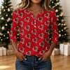 Women's Casual Christmas Print Long Sleeve Top