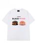 Summer Fashion Heavyweight Retro Men's Burger 100% Cotton Printed Round Neck High Quality Casual Fitness Street T-shirt