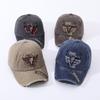Cappello da Sole con Ricamo Patch Testa di Mucca in Cotone Lavato Cappellino da Baseball Cappello da Sole Cappello da Esterno Cappellino alla Moda