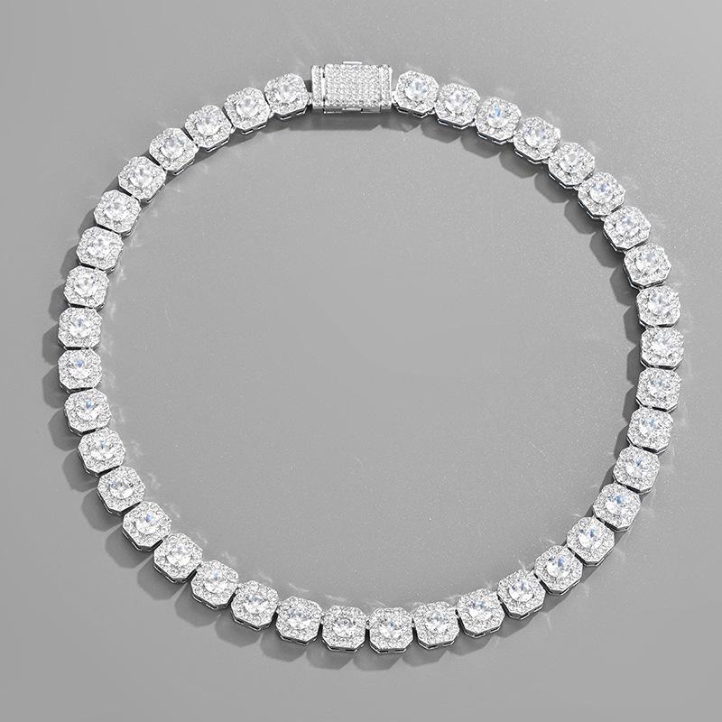 11mm Square Zircon Rock Candy Diamond Cuban Chain Jewelry