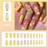 Square French Tips Fake Nail Glues On Nail Stick On Nail Flower Press On Nail Artificial False Nail for Womens Girls