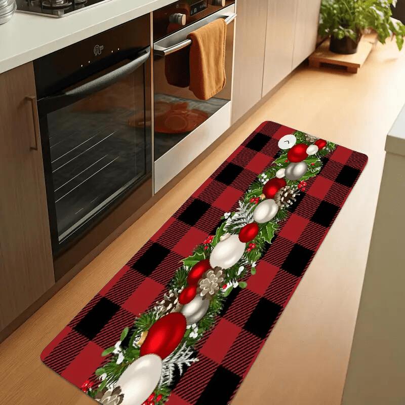 1Pcs Anti Fatigue Kitchen Rug  Merry Christmas BalloonWaterproof Non-Slip Thick Cushioned Kitchen Mat Heavy Duty Comfort Standing Mat for Kitchen