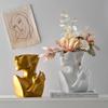 Creative Nordic Style Modern Simple Portrait Art Office Flower Arrangement Ceramic Personality Vase Home Decoration