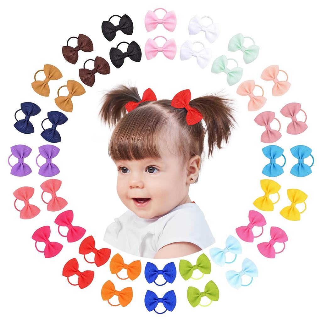 High qualityMorandi 10/20/40/80pcs Hair Bands, Simple Fashion Solid Color Bow Hair Ties for Girls, Polyester Fiber Woven Hair Accessories for Festive