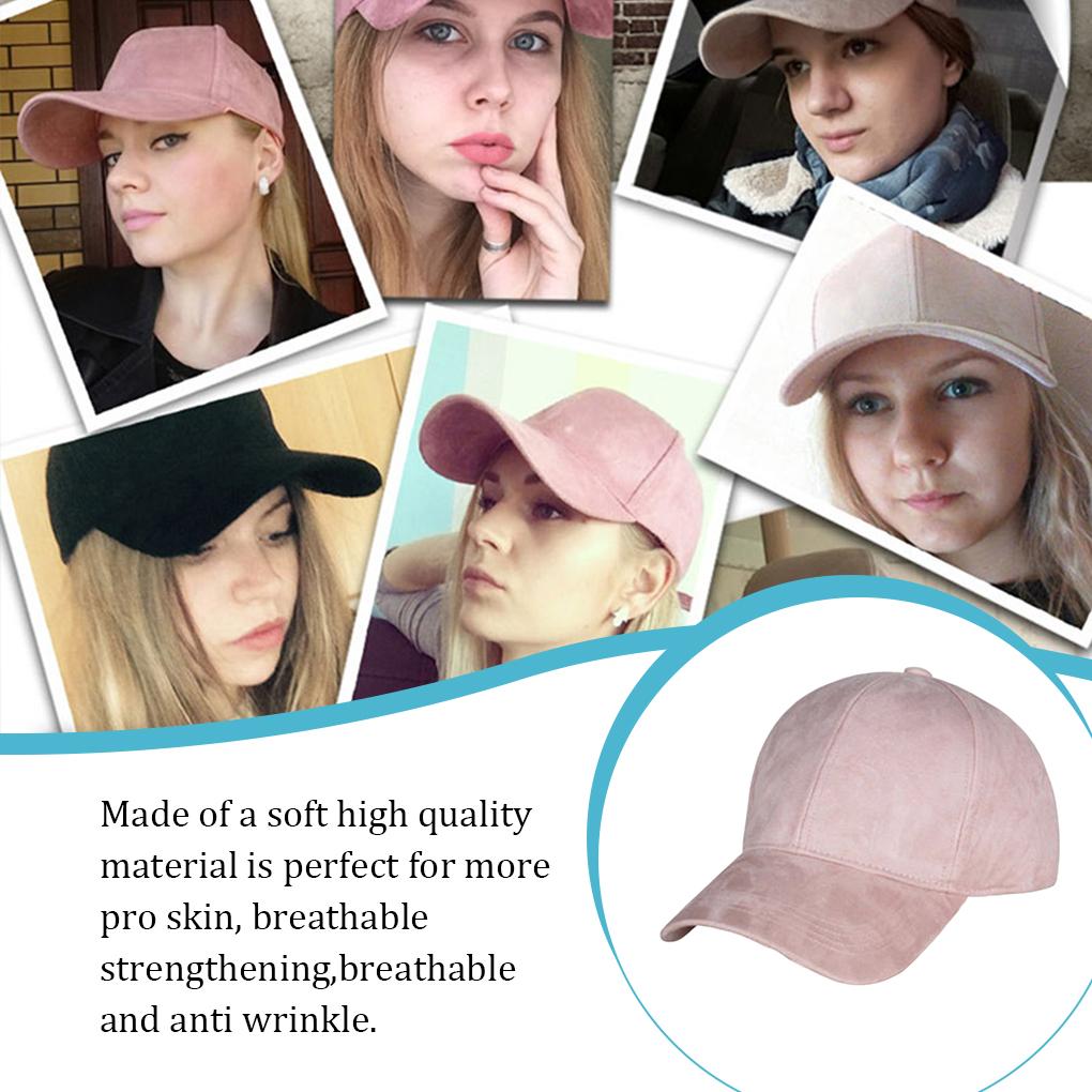Unisex Adjustable Suede Baseball Cap Hat Solid Color Outdoor Sports Sun Hats