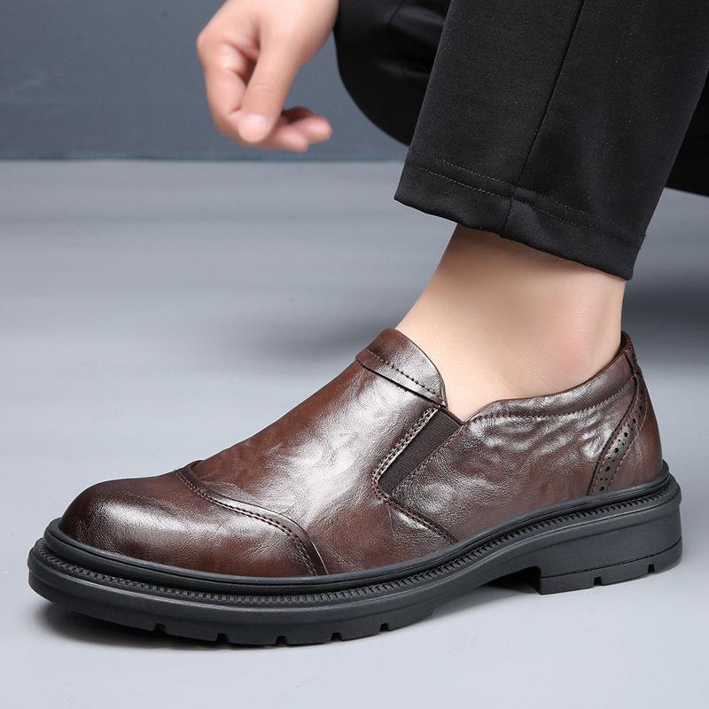 Retro men's shoes business casual dress leather shoes one pedal fashion men's shoes