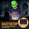Halloween Graveyard Tombstone Decorations Outdoor Glow Skeleton Gravestone Plastic Scary Haunted House JOYFY LED 16.5 Entertaining Play Safe