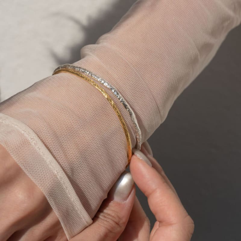 youngglow silver925 foil bangle bracelet (2color)