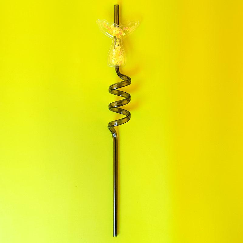 Colorful Fishtail Spiral Straw Party Decoration (PET Material)