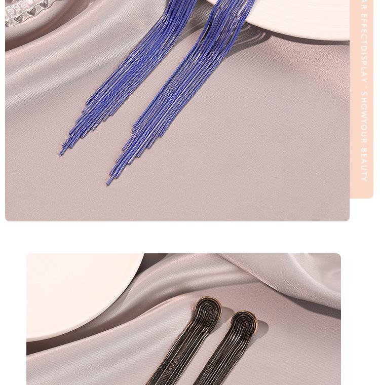 2023 Trendy Long Tassel Earrings for Women: European & American Style, Exuding Light Luxury and Exaggerated Elegance