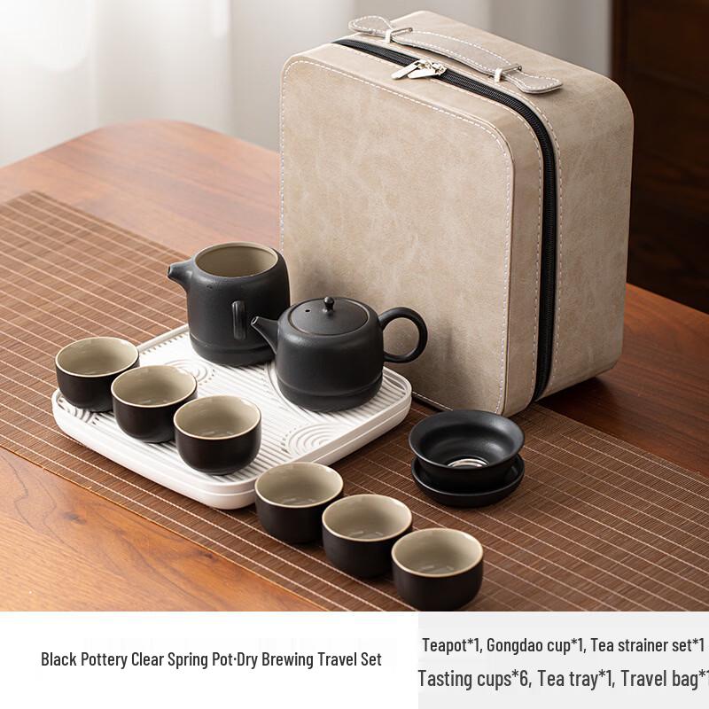 Japanese Style Black Pottery Kung Fu Tea Set