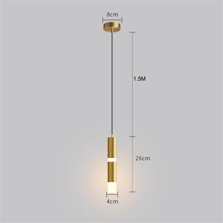 NEW Acrylic Bedroom Bedside LED Pendant Lamps Black Golden Long line hanging Light Island Bar Counter Shop Kitchen Pendant Light