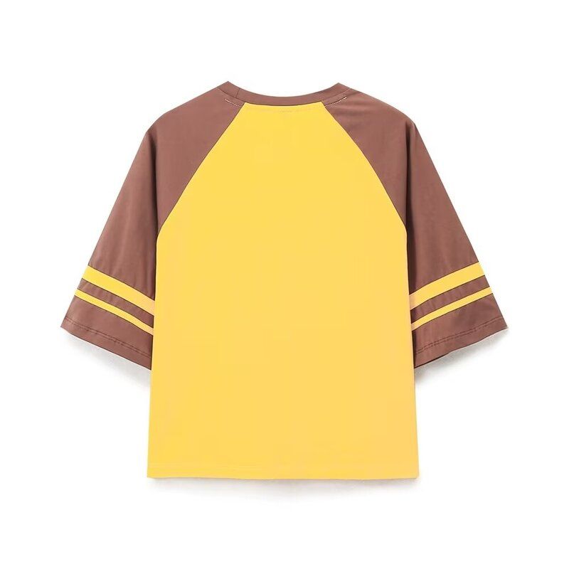 Fashion Style 2024 Autumn New Women's Clothing Easiest for Match Slim Looking Print Short Sleeve Cotton School Team T-shirt 1300815