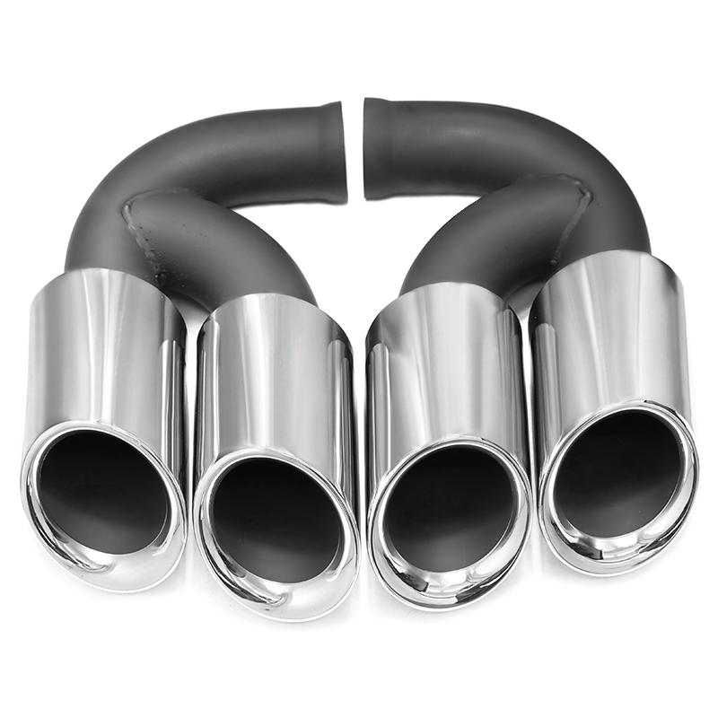 Quad Car Exhaust Tip For Porsche Cayenne 958 2011-2014 304 Stainless Steel Muffler Tip Nozzle Tailpipe Exhaust System Tuning Tip