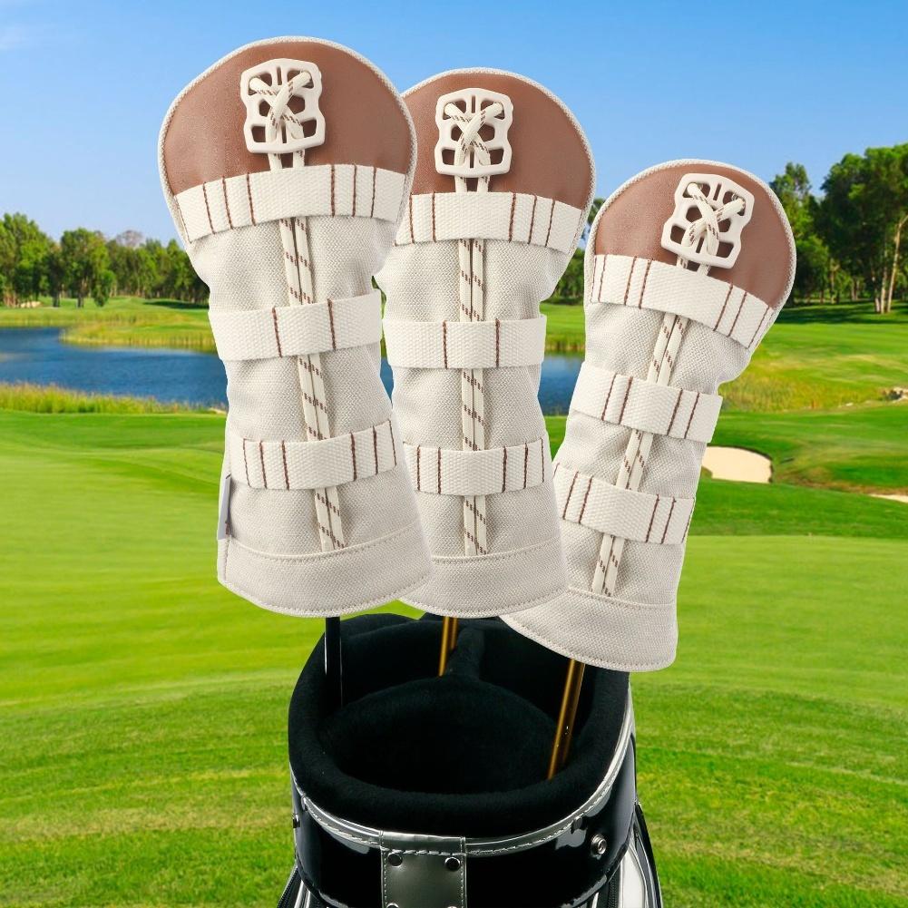 1pc Golf Club Headcovers Decorable Anti-Scratch Protection Cover For Golf 1/2/UT Wooden Pole Covers Replace Accessories