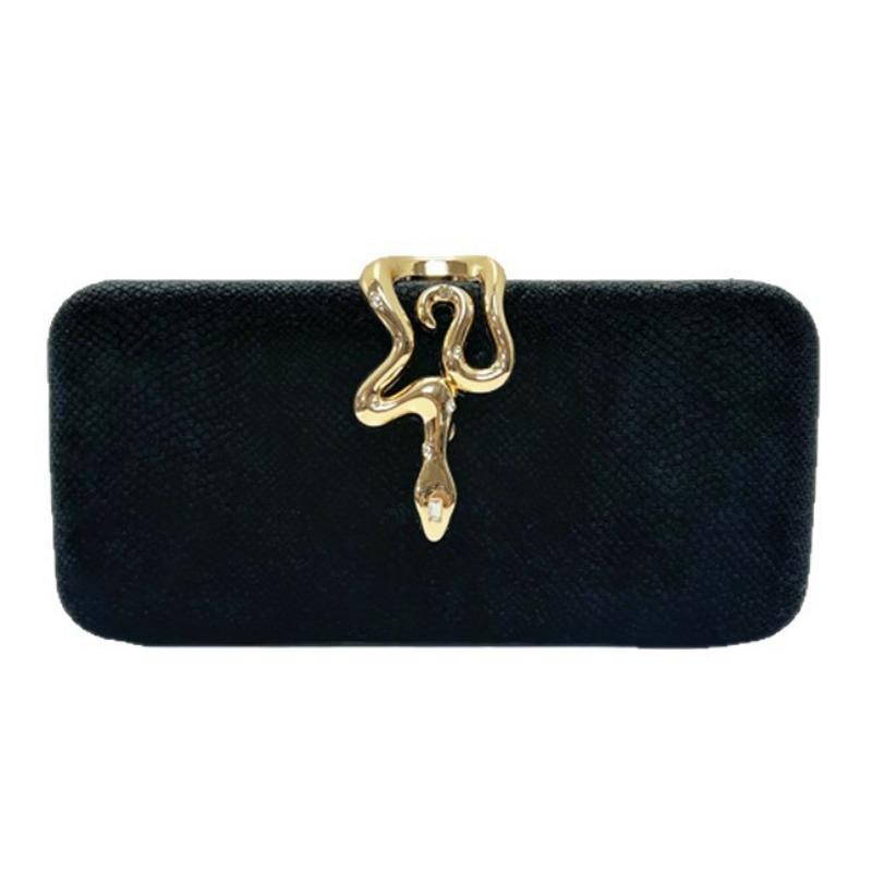 Fashionable Serpentine Lock Dinner Bag, Party and Banquet Clutch Bag, Crossbody Bag Casually