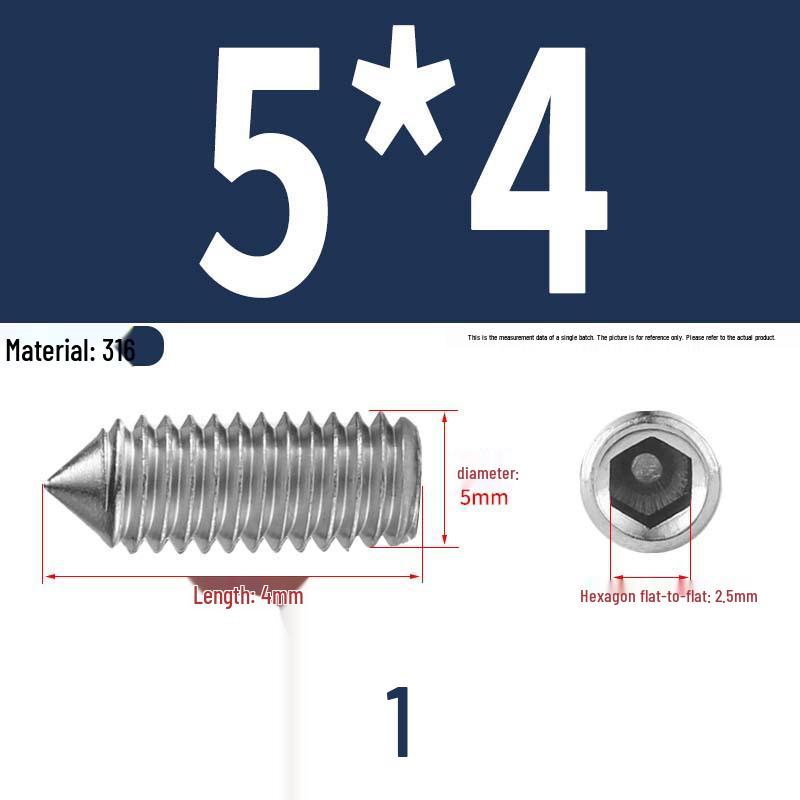 12.9 Edelstahl 304 Innensechskant Kegelspitze Gewindestift M2/M3
