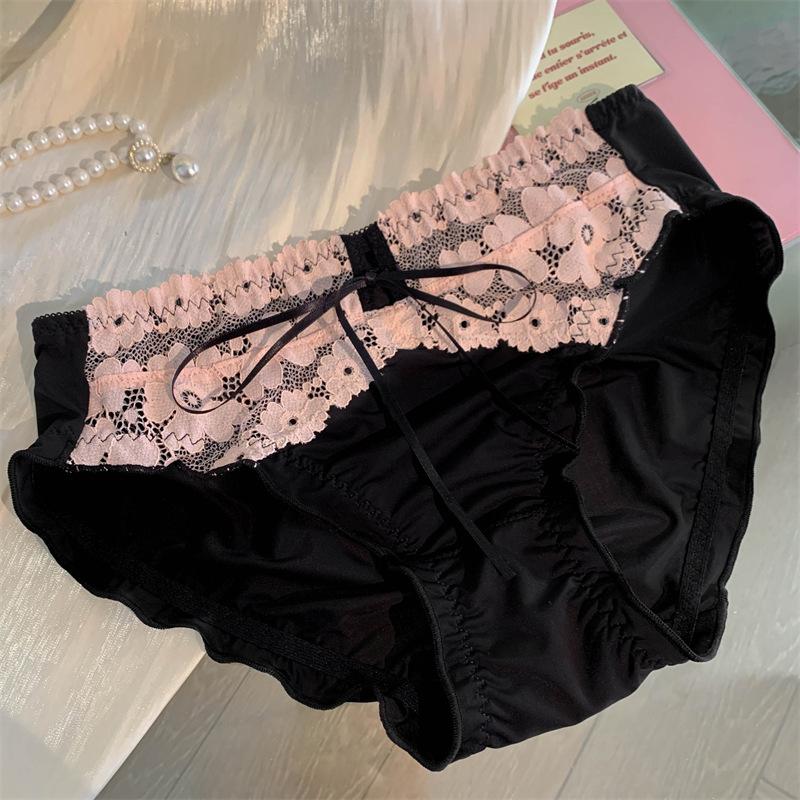 Female Summer New Style Sexy Pure Desire Sweet Lace Hollow Briefs
