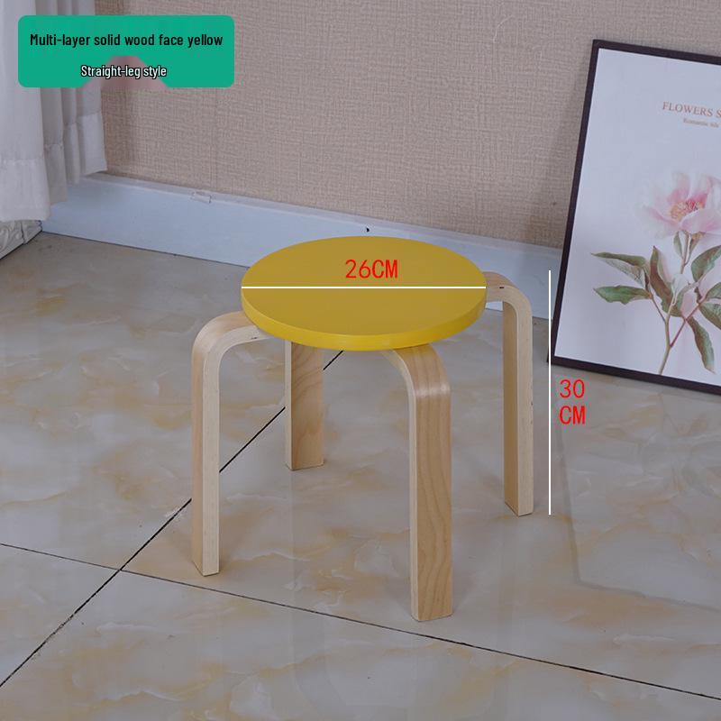 Solid Wood Stool - High & Low Styles: Commercial, Dining, Low, Simple, Adult Bentwood