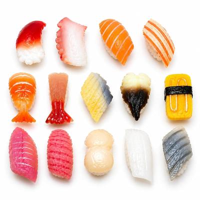 WARMTOOL Food Sample Sushi 14 Piece Set Model Object Display Interior Decoration Miniature Fake Assortment