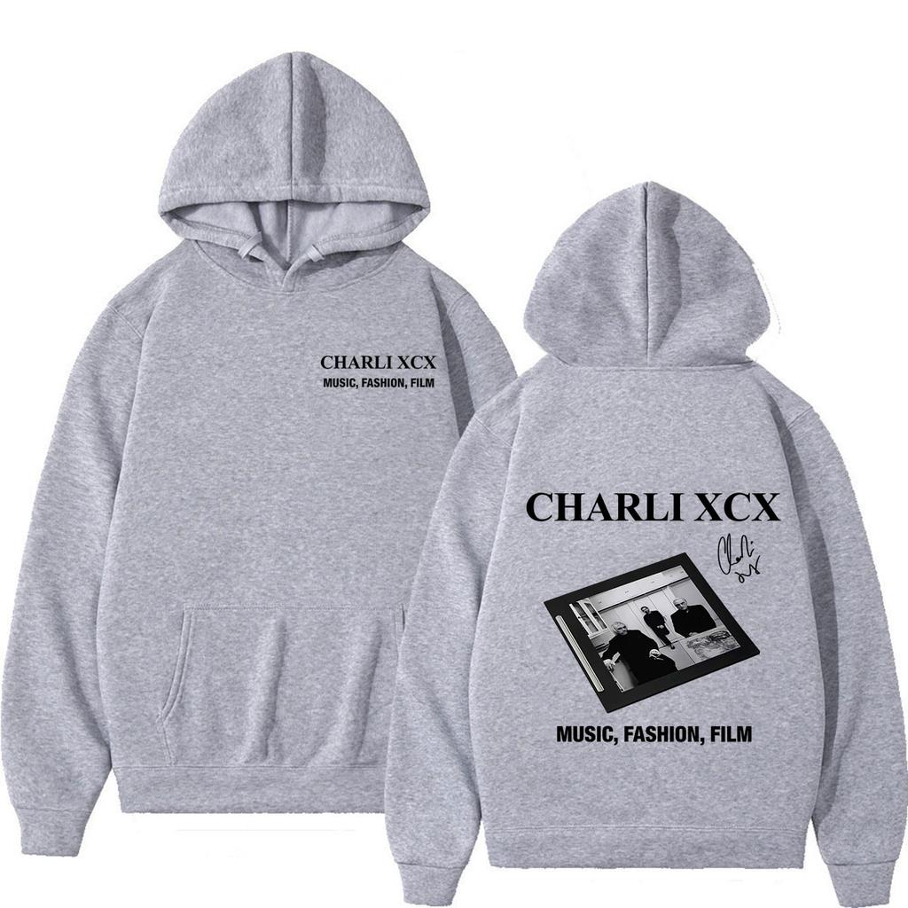 CHARLI XCX Album Music, Fashion, Film Tour 2026 Print Hoodie Unisex Hip-hop Pullover Long Sleeves Casual Vintage Sweatshirt