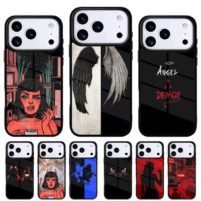 Devil Angel Phone Case for iPhone 17 16 15 14 13 Pro Max Back Cover for 12 11 Pro Coque