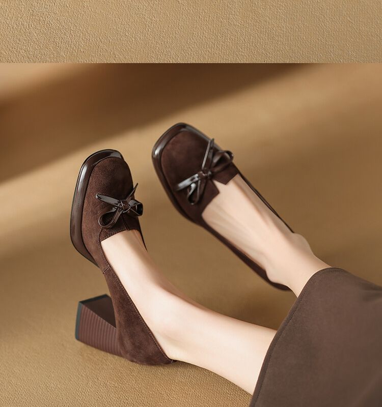 

Модные брендовые женские туфли-лодочки из натуральной кожи 2024 года, новые весенне-летние качественные туфли на высоком каблуке для платья, офиса и офиса 40 коричневый