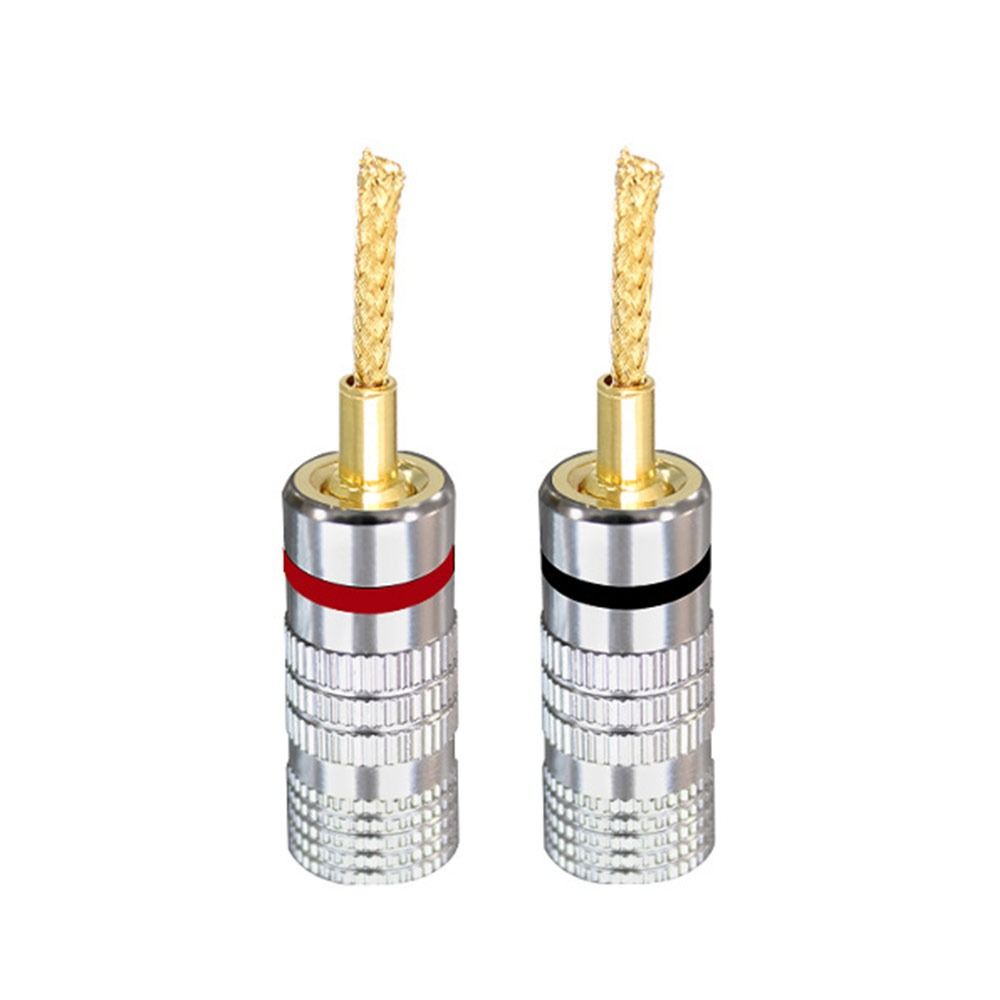 24K Musical Sound Banana Plug Gold Plated for Speaker Wire Nakamichi Banana Plug Pin Screw Type Banana Connectors Plugs Jack