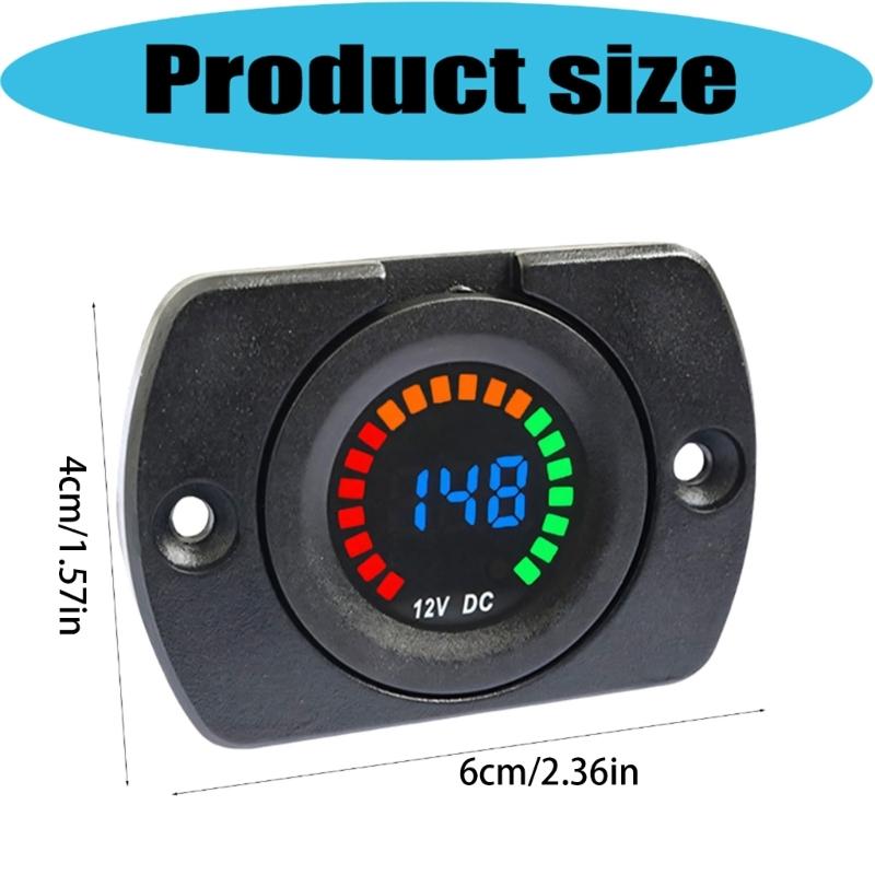Universal 12V/24V LED Digital Voltage Meter with Color Screen for Car Motorcycle Easy Installation Anti Glares Design