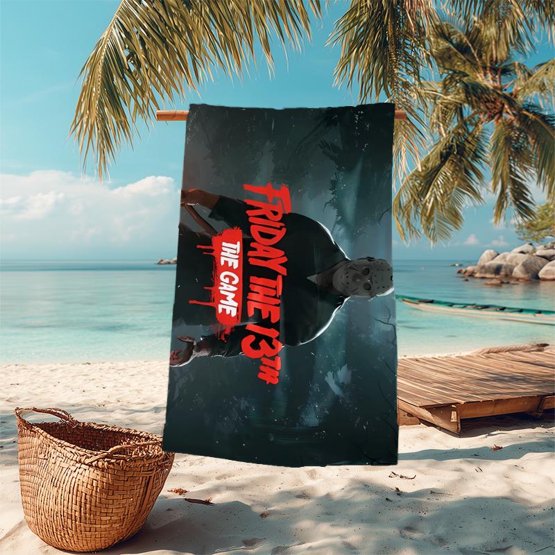 1Pc Friday 13Th Horror Beach Towel Microfiber Beach Towel Thin Absorbent For Beach Swimming Yoga Bath Sports 0917168