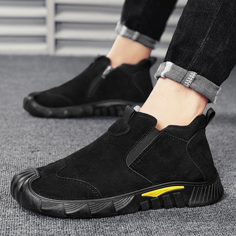 

Autumn and Winter New Fashionable One Step Boots Outdoor Trendy Plush Cold Resistant Lightweight Warm Casual Men s Shoes 44 чорний