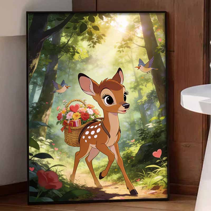 Disney Diamond Painting Kit Classic Forest Friends Home Decor Craft Perfect Gift Idea Diamond Art, Vibrant Nature Scene