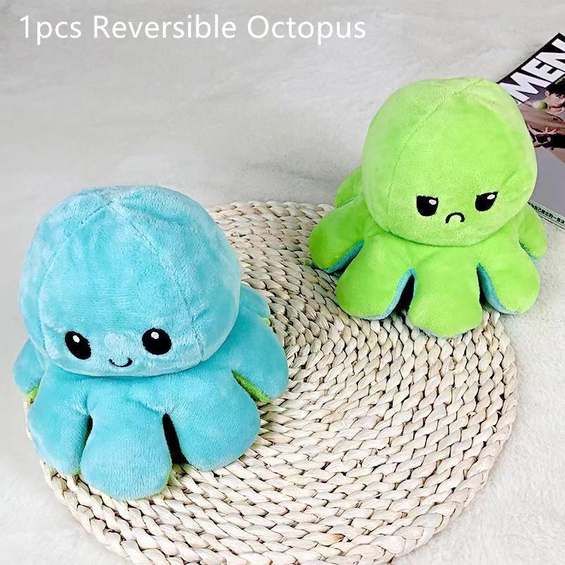 Adorable Double-sided Flip Reversible Octopus Plush Toy For Kids Soft And Cuddly Marine Life Stuffed Animal