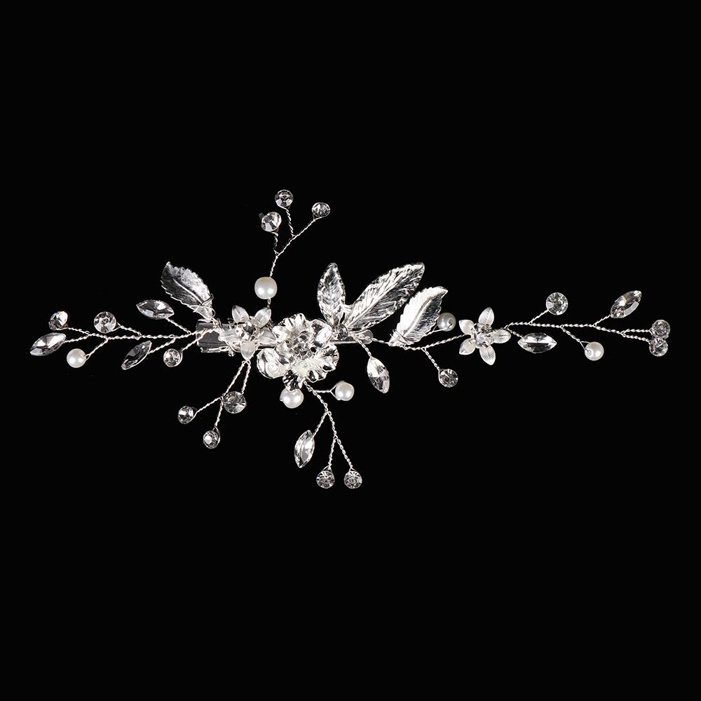 Hair Accessories Headdress for Bridal Bride Headwear Alloy Flower Hair Pins Crystal Hair Clip