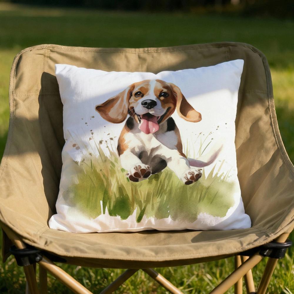 Cute Beagle Pet Dog Cushion Cover Soft Reversible Durable Pillow Cover MultiScene Use for Home Car Daily Comfort