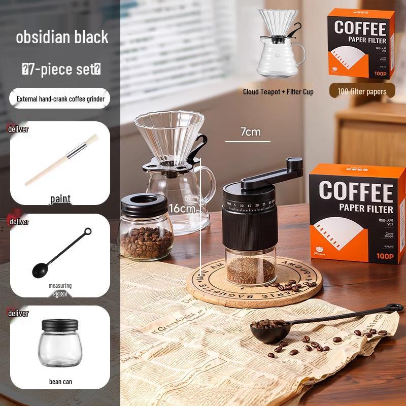 Manual Hand-Crank Coffee Bean Grinder for Home and Outdoor Use